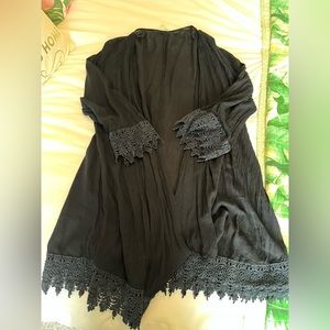 Black lace trimmed jacket